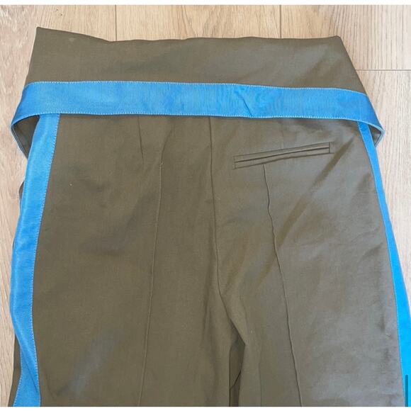 Diane Von Furstenberg Ribbon-Stripe Wide-Leg Fold-Over Pants - Picture 16 of 16